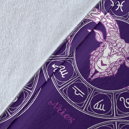 Aries Zodiac Pattern Print Design 02 Premium Blanket