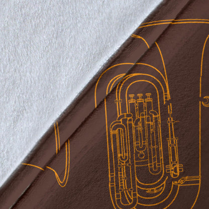 Tuba Pattern Print Design 02 Premium Blanket