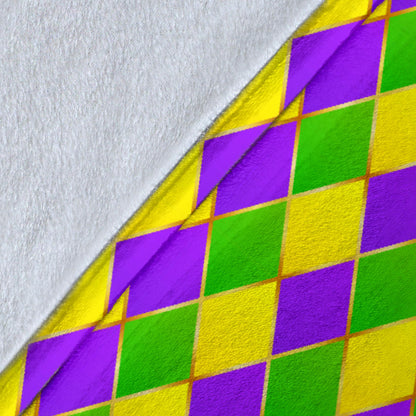 Mardi Gras Pattern Print Design 01 Premium Blanket
