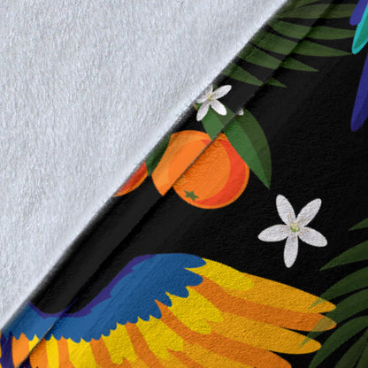 Macaw Pattern Print Design 03 Premium Blanket
