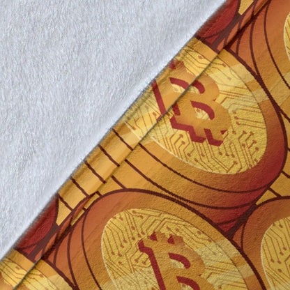 Bitcoin Pattern Print Design 02 Premium Blanket