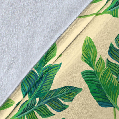 Banana Leaf Pattern Print Design 01 Premium Blanket