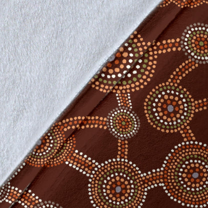Aboriginal Pattern Print Design 03 Premium Blanket