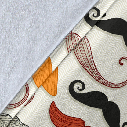 Mustache Pattern Print Design A02 Premium Blanket