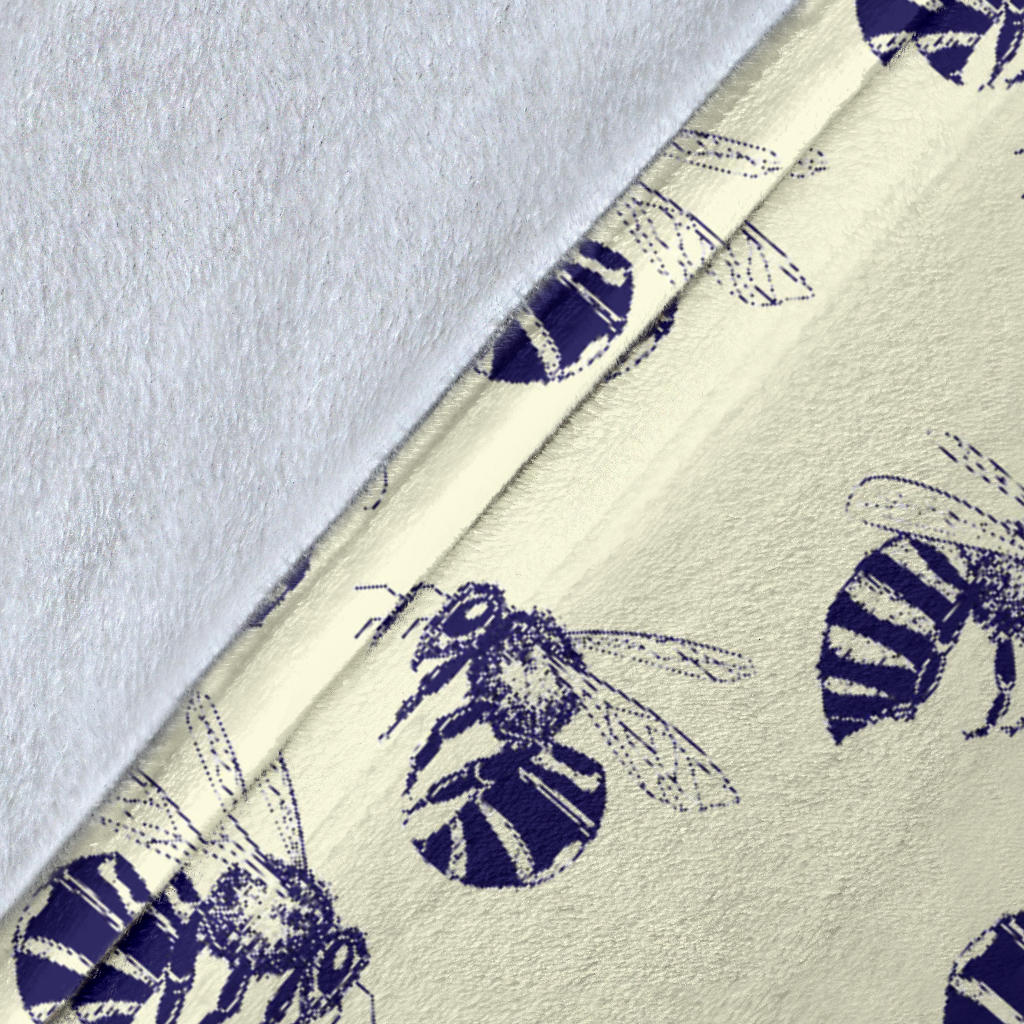 Bee Pattern Print Design 02 Premium Blanket