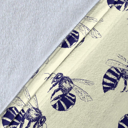 Bee Pattern Print Design 02 Premium Blanket