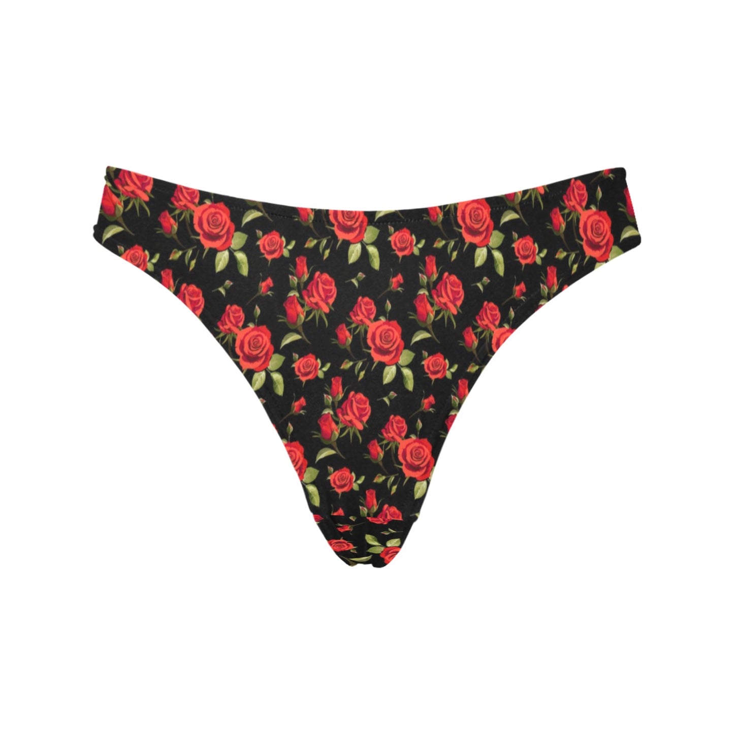 Red Rose Themed Print Women's Thongs