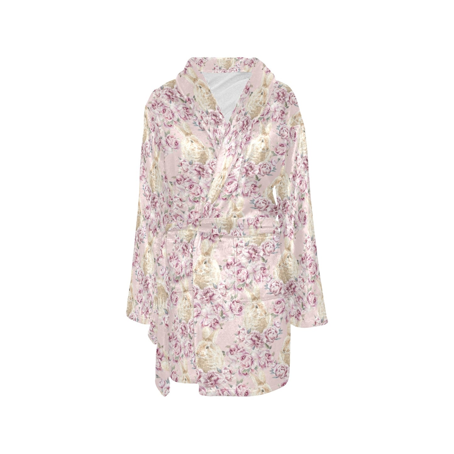 Rabbit Print Design LKS403 Women's Fleece Robe