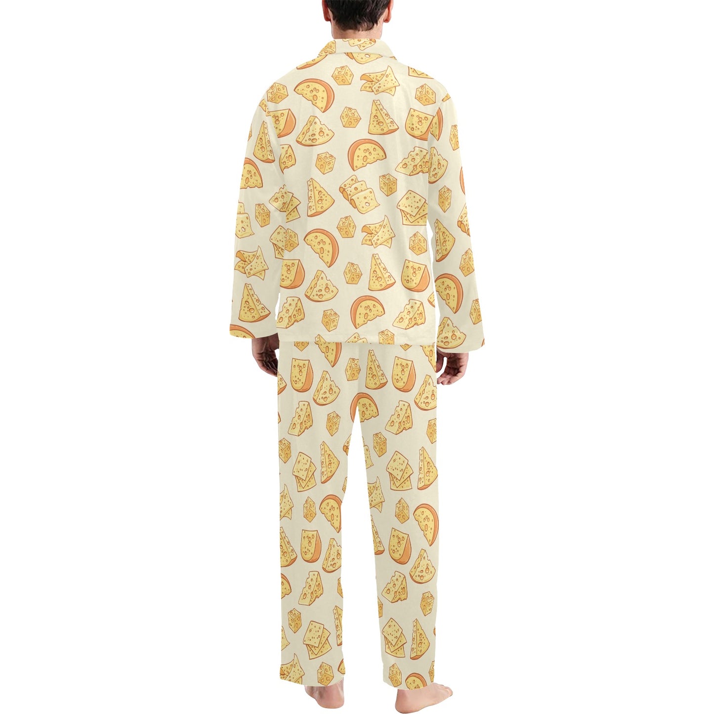 Cheese Pattern Print Design 01 Men's Long Pajama Set