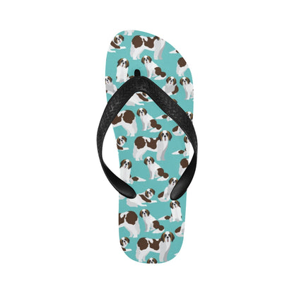St Bernards Print Design LKS302 Flip Flops