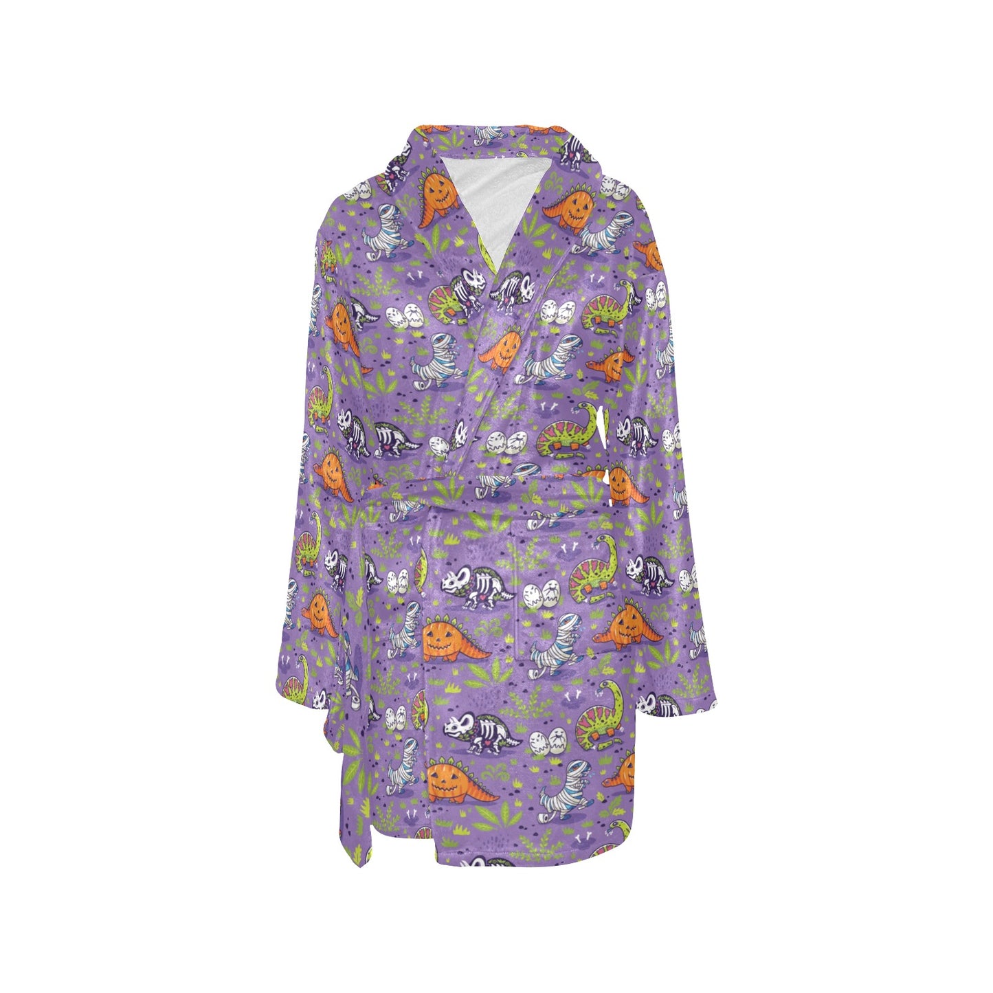 Zombie Dinosaur Print Design LKS302 Women's Fleece Robe