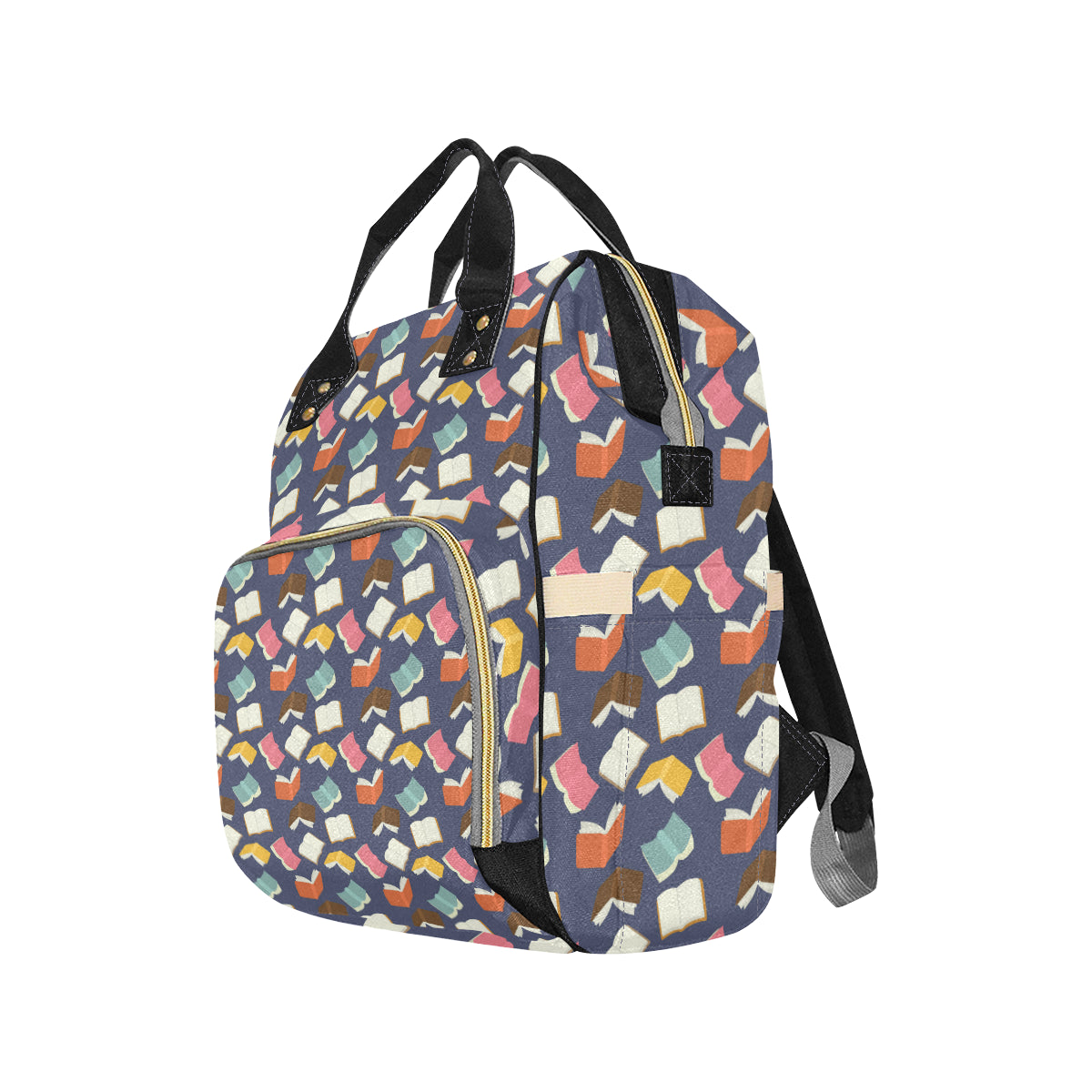 Book Pattern Print Design 01 Diaper Bag Backpack