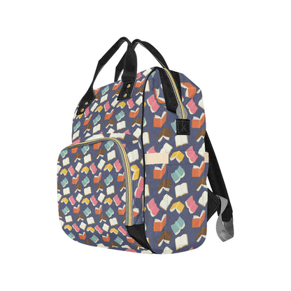 Book Pattern Print Design 01 Diaper Bag Backpack