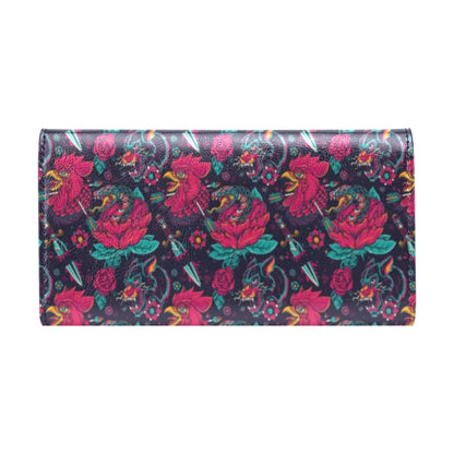 Old School Tattoo Print Women's Trifold Wallet