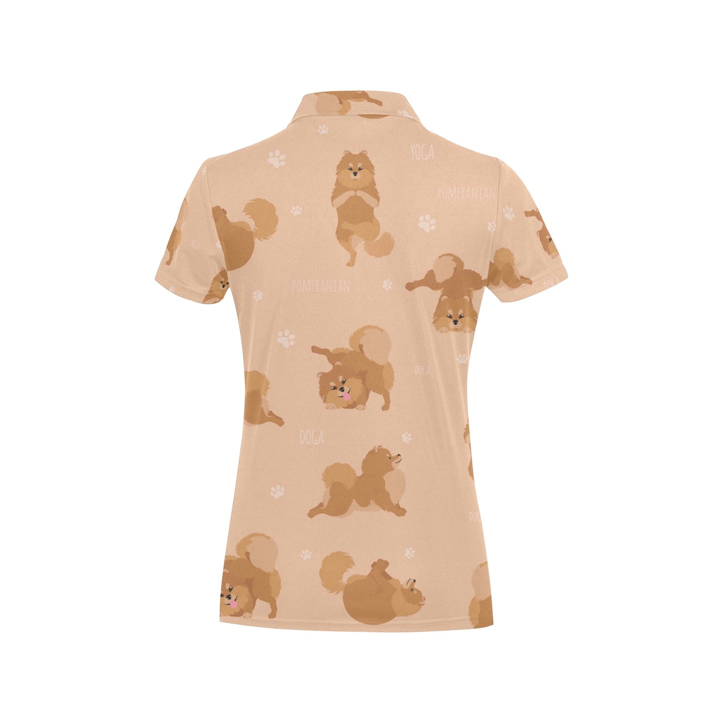Pomeranians Pattern Print Design A06 Women's Polo Shirt