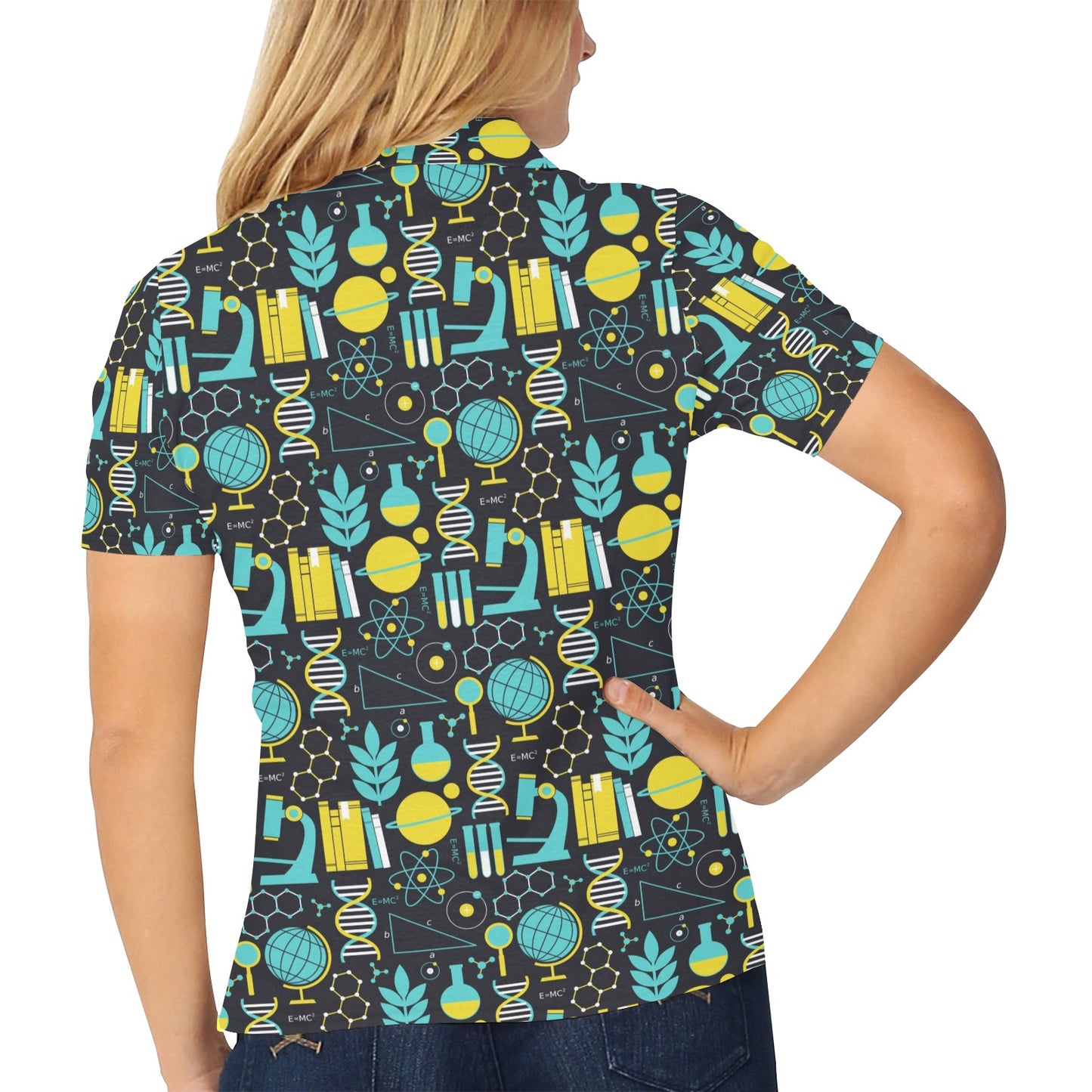 Science Print Design LKS301 Women's Polo Shirt
