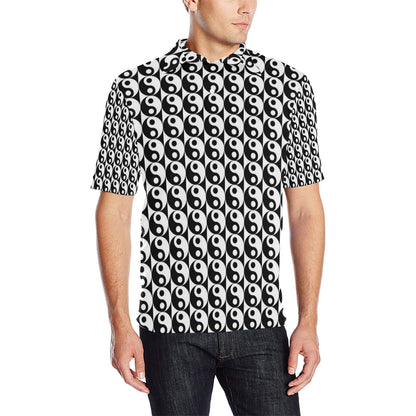 Yin Yang Classic Pattern Design Print Men Polo Shirt