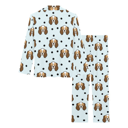 Cavalier King Charles Spaniels Pattern Print Design 02 Women's Long Pajama Set