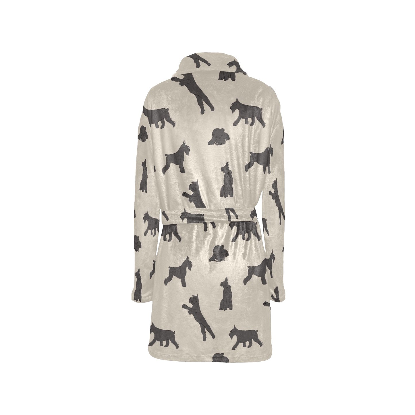 Schnauzers Pattern Print Design A06 Women's Fleece Robe