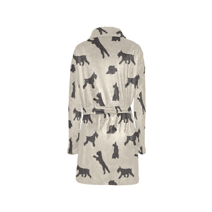 Schnauzers Pattern Print Design A06 Women's Fleece Robe