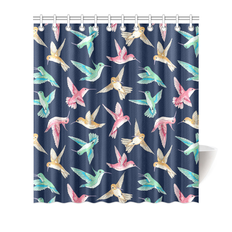 Hummingbird Cute Pattern Print Design 01 Shower Curtain