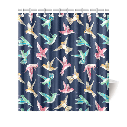 Hummingbird Cute Pattern Print Design 01 Shower Curtain