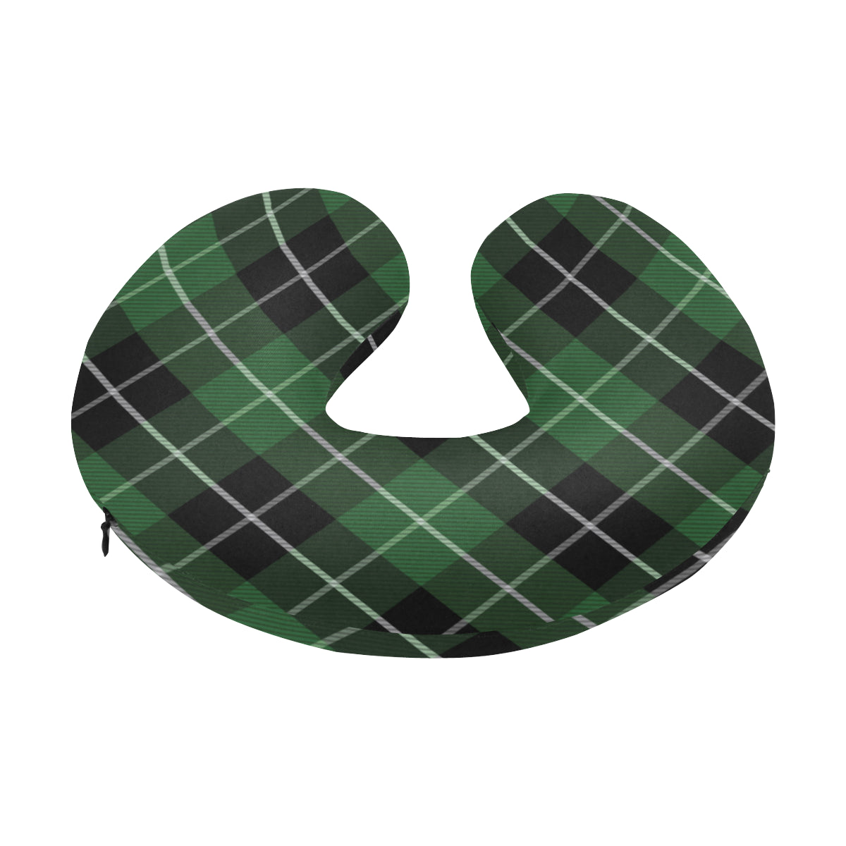 Plaid Green Pattern Print Design A05 U-Shaped Travel Neck Pillow