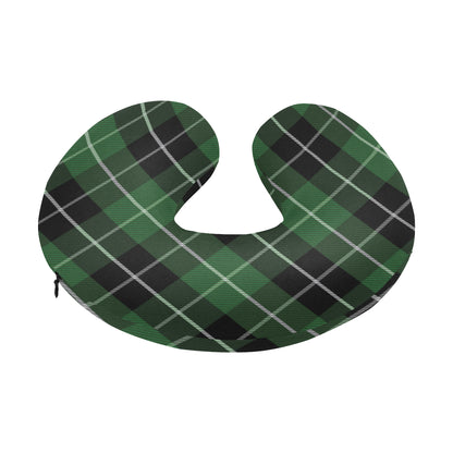 Plaid Green Pattern Print Design A05 U-Shaped Travel Neck Pillow