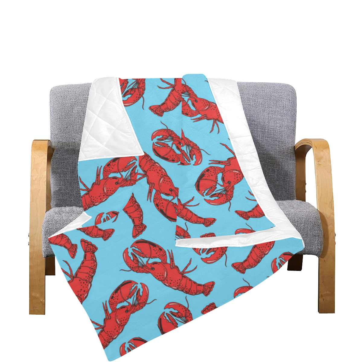 Lobster Red Pattern Print Design 03 Premium Quilt
