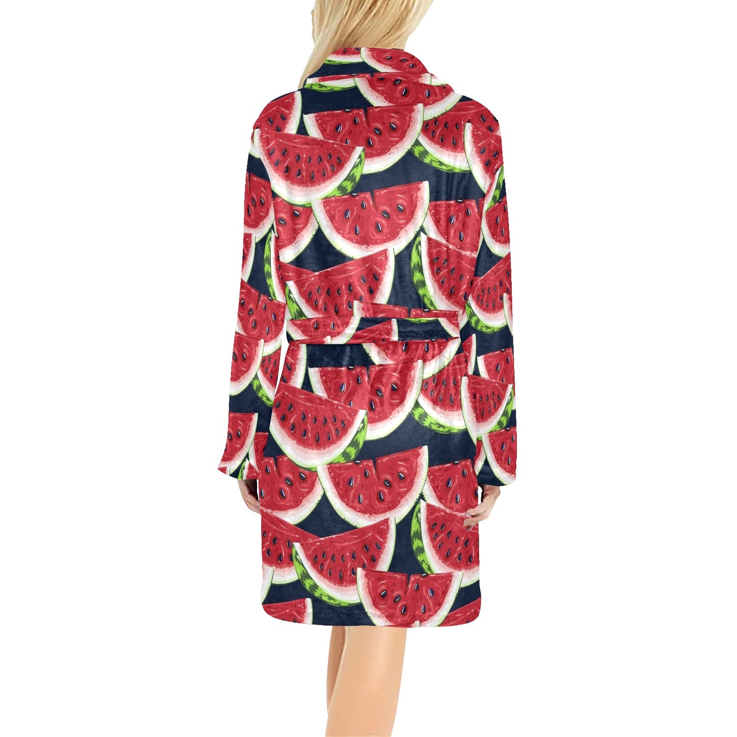 Watermelon Pattern Print Design WM011 Women's Fleece Robe