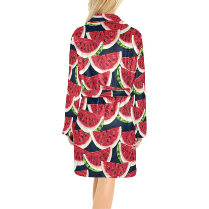 Watermelon Pattern Print Design WM011 Women's Fleece Robe