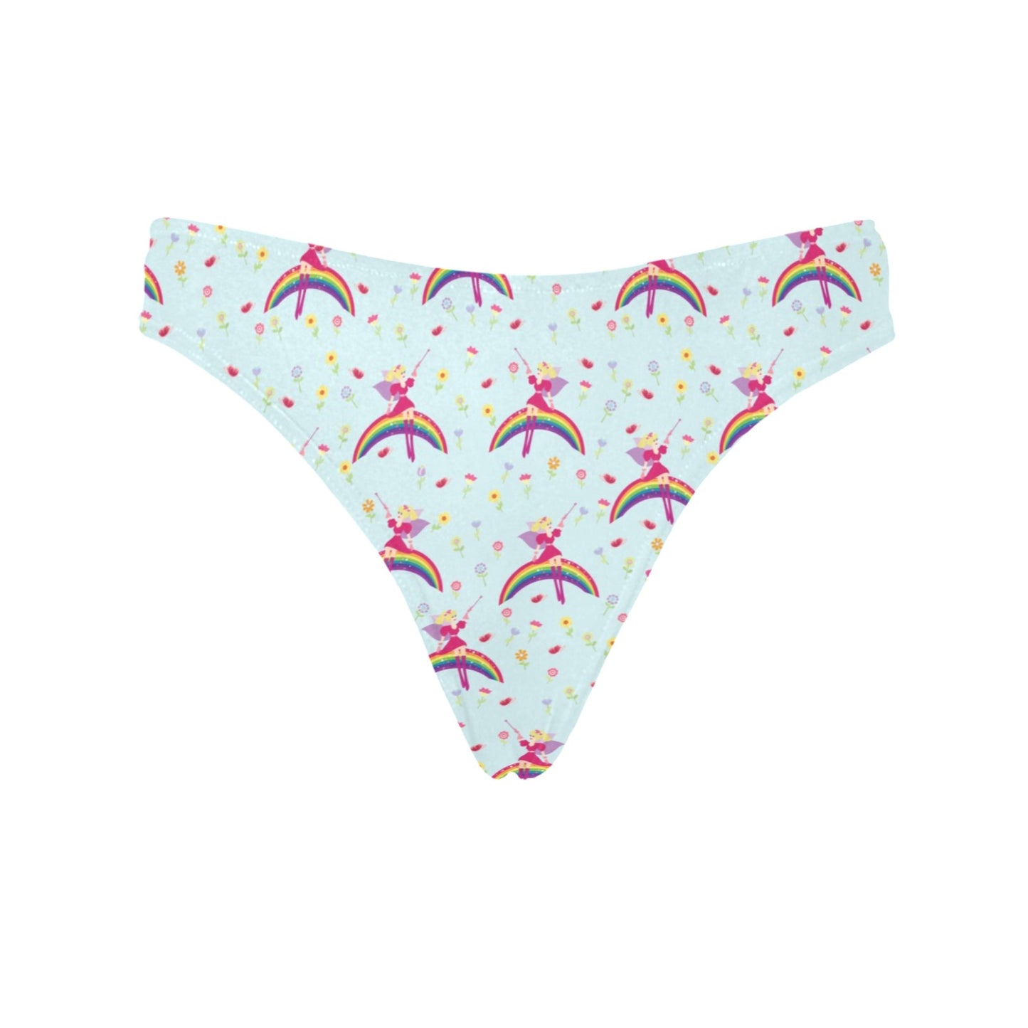 Fairy with Rainbow Print Pattern Women's Thongs