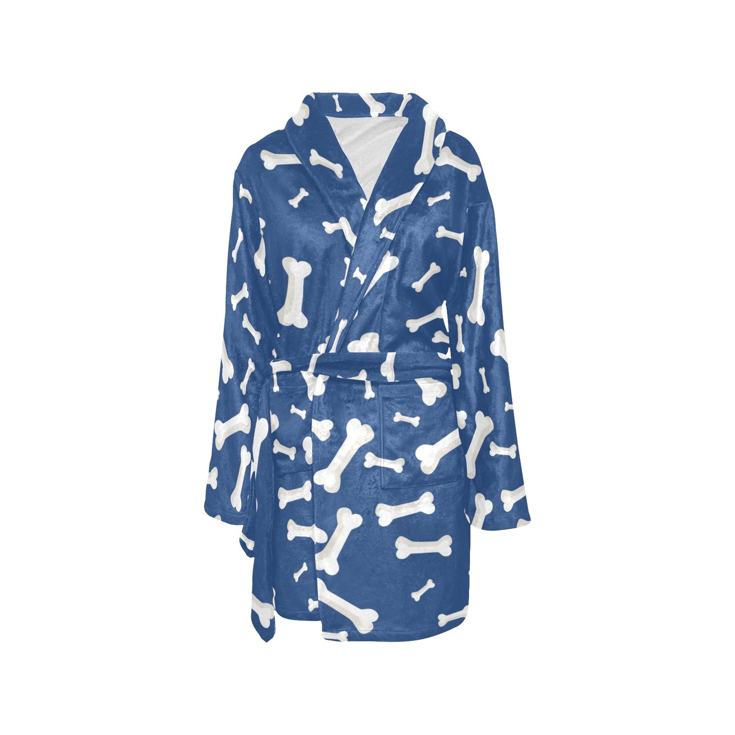 Dog Bone Pattern Print Design 03 Women's Fleece Robe
