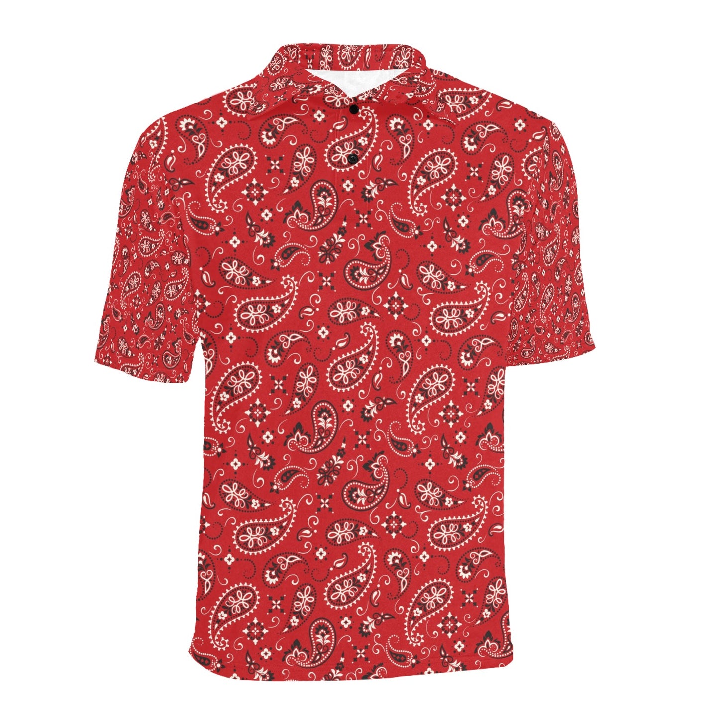 Bandana Paisley Red Print Design LKS3011 Men Polo Shirt