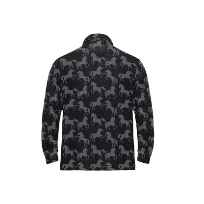 Horse Print Design LKS305 Long Sleeve Polo Shirt For Men's