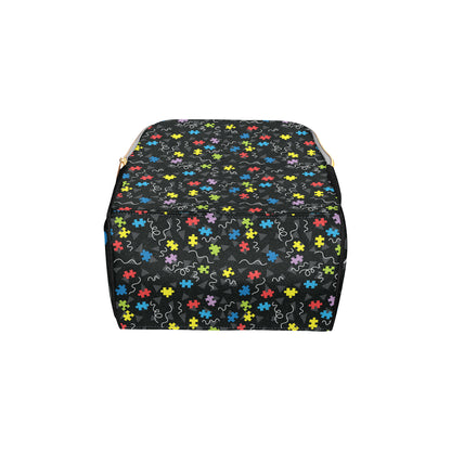 Autism Awareness Pattern Print Design 01 Diaper Bag Backpack