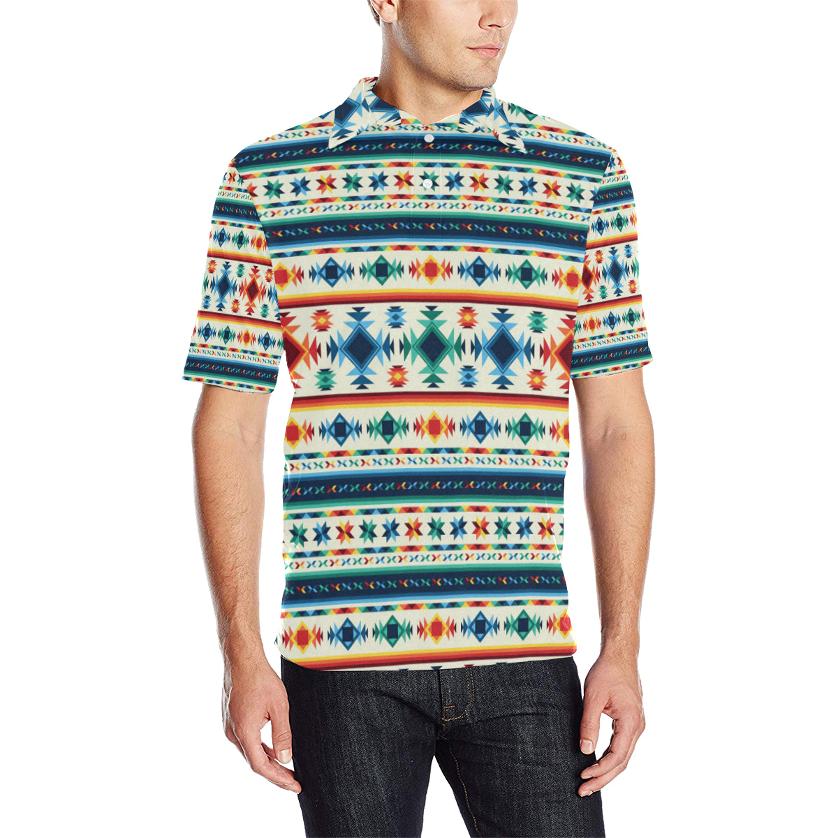 Aztec Pattern Print Design 02 Men Polo Shirt