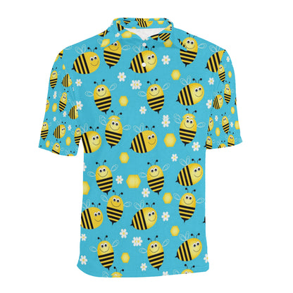 Bee Pattern Print Design BEE06 Men Polo Shirt