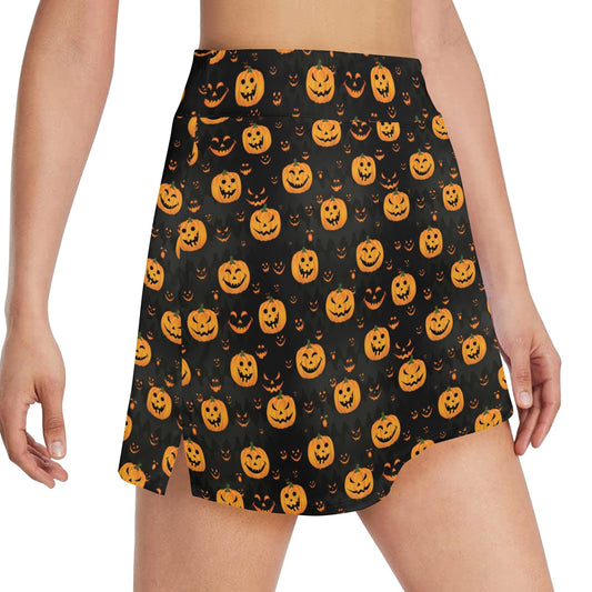 Halloween Print Design LKS401 17" Golf & Pickleball Skort with Pockets