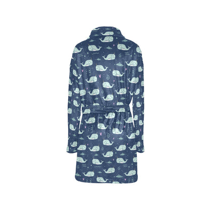 Narwhal Design Print Women's Fleece Robe
