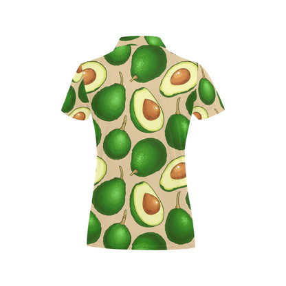 Avocado Pattern Print Design AC010 Women's Polo Shirt