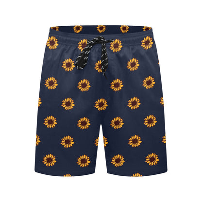 Sunflower Print Design LKS304 Men's Swim Trunks Beach Shorts