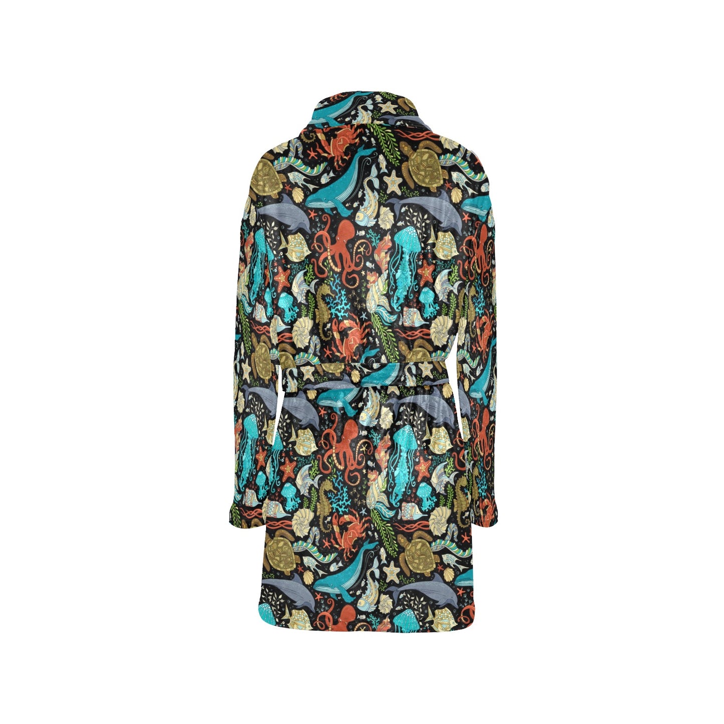 Underwater Animal Print Design LKS301 Women's Fleece Robe