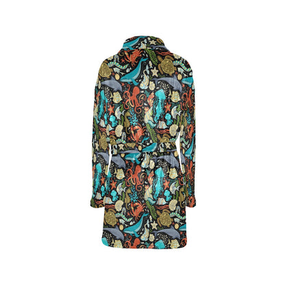 Underwater Animal Print Design LKS301 Women's Fleece Robe