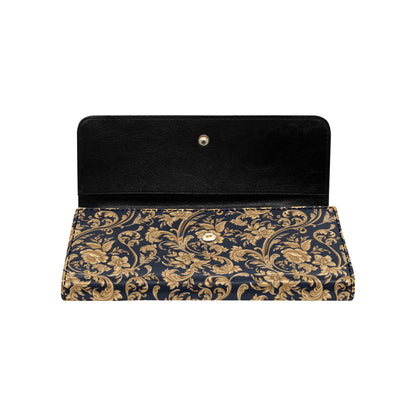 Baroque Golden Pattern Print Design 03 Women's Trifold Wallet