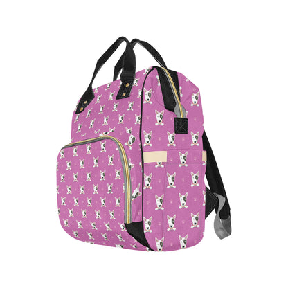 Bull Terrier Happy Print Pattern Diaper Bag Backpack