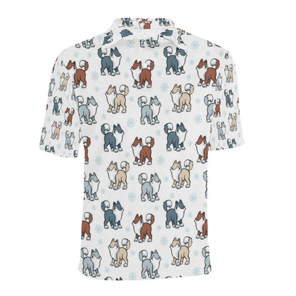Alaskan Malamute Pattern Print Design 02 Men Polo Shirt