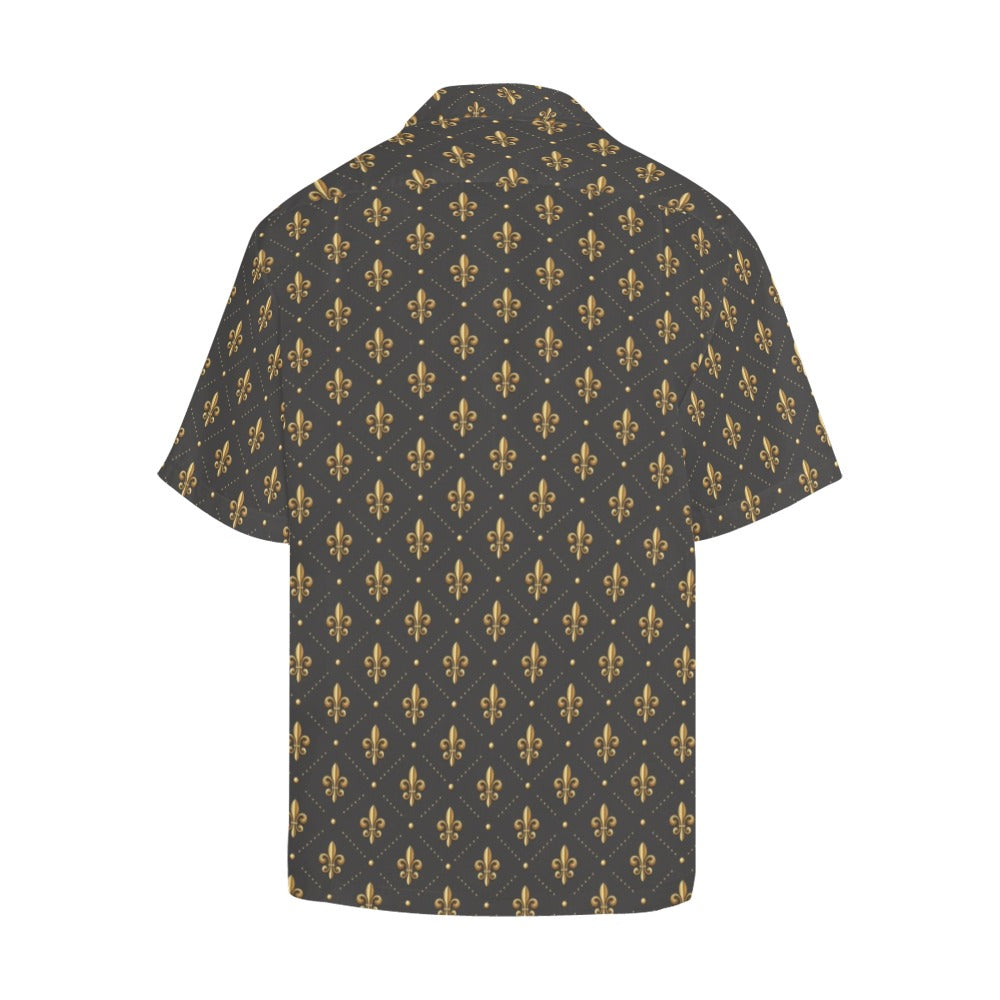 Fleur De Lis Print Design LKS402 Men's Men's Hawaiian Shirt