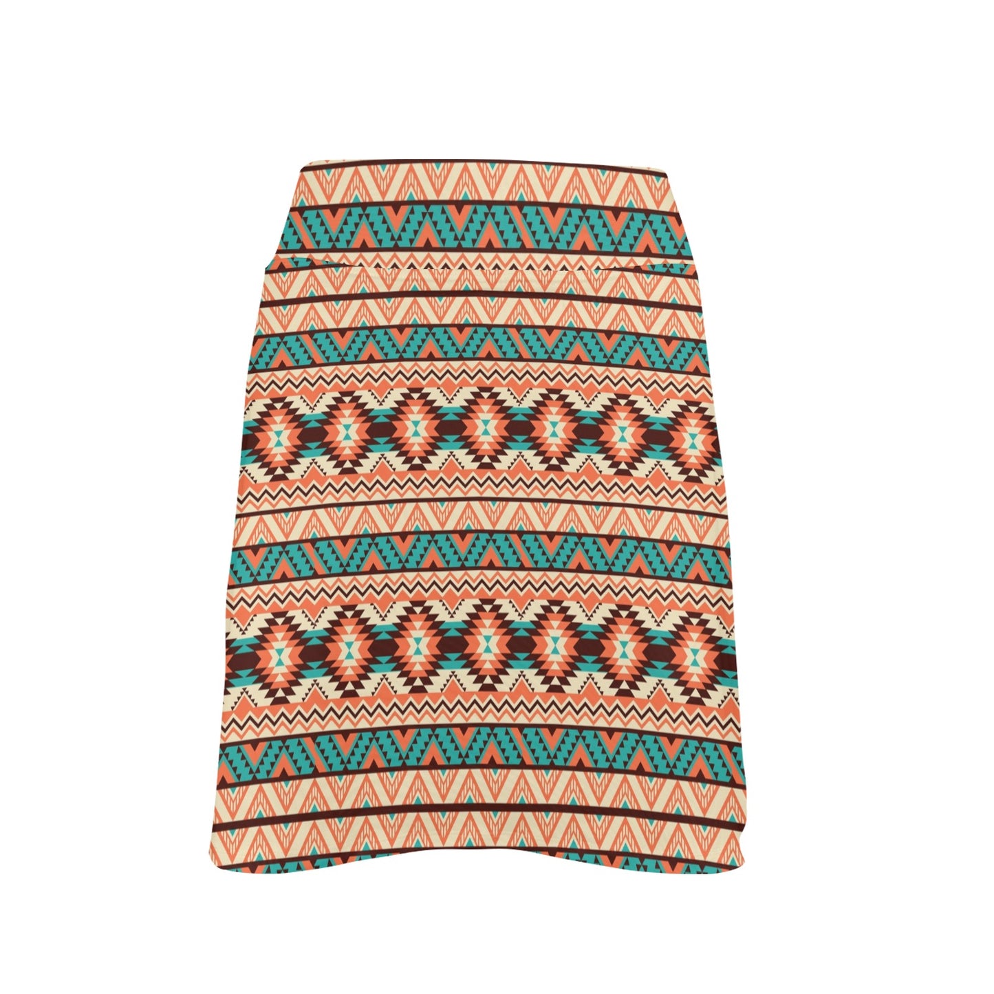 Navajo Western Style Print Pattern 17" Golf & Pickleball Skort with Pockets
