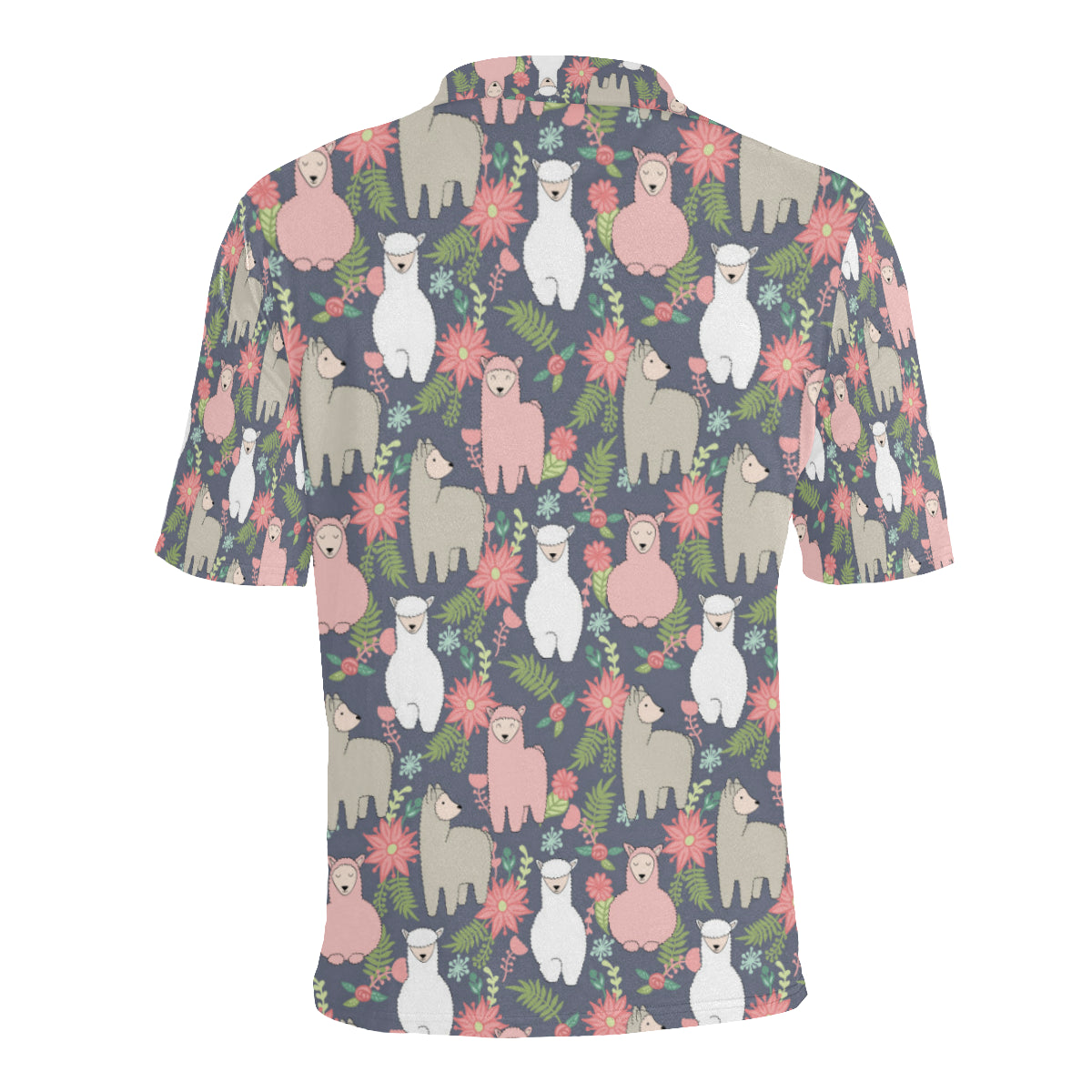 Alpaca Pattern Print Design 03 Men Polo Shirt